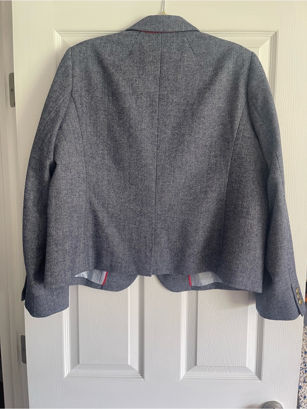 J. Crew Navy and White Herringbone Blazer - Picture 4 of 4